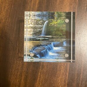 2” x 2” Acrylic Block of Waterfall